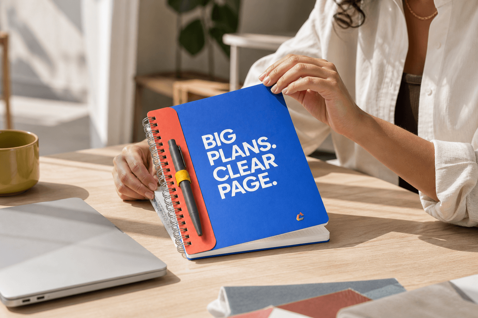 Clear Page Notebook in an editorial everyday setting
