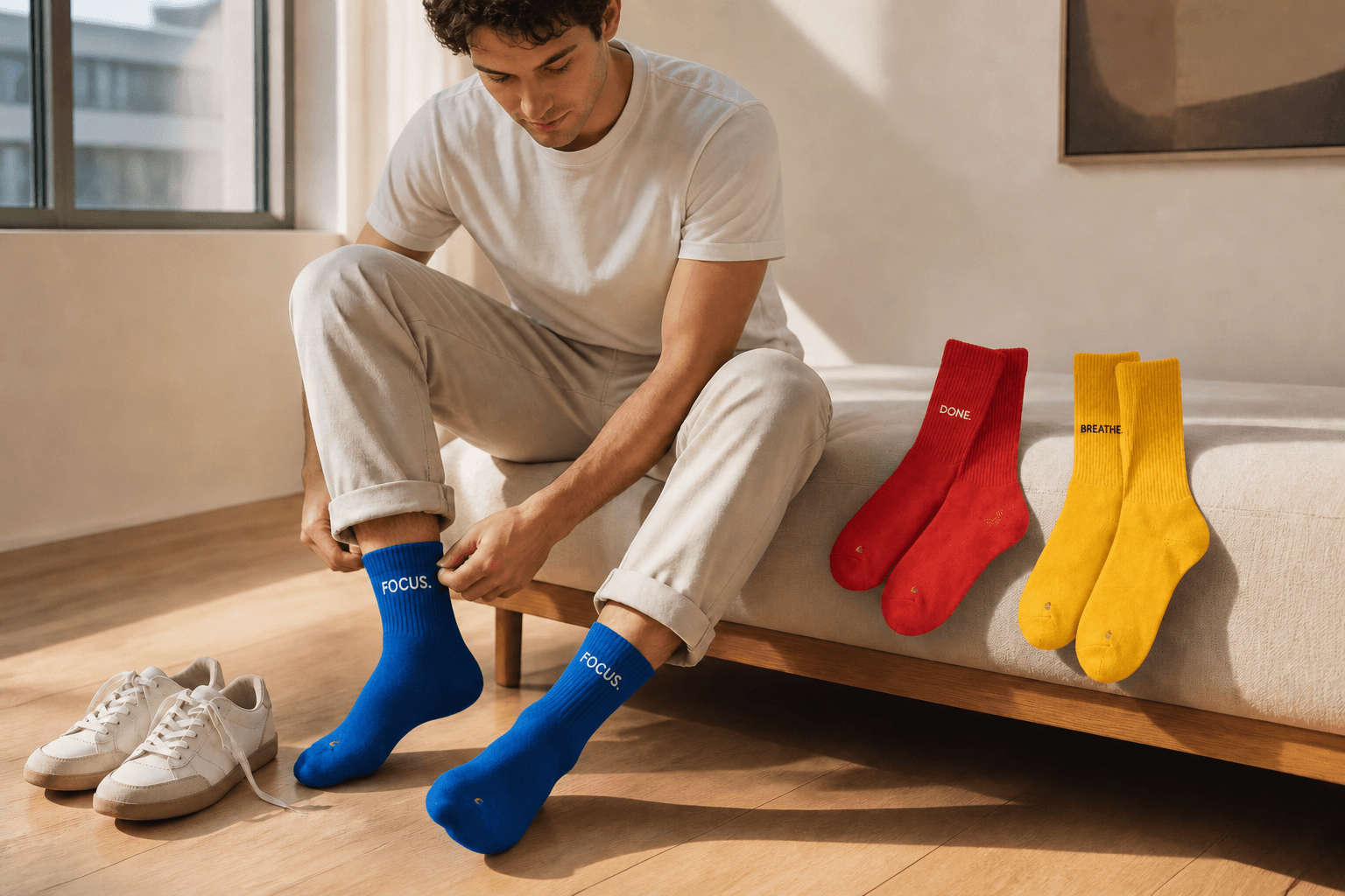 Clarity Focus Socks in an editorial everyday setting