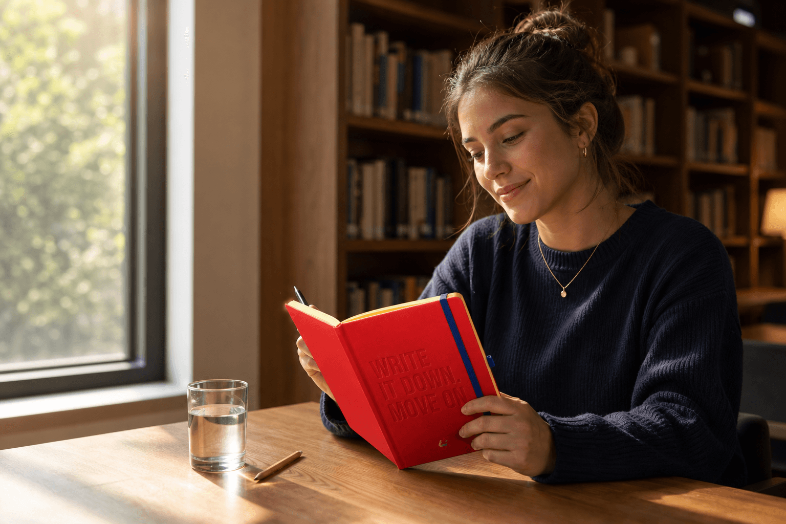 Move On Journal wird in einer offiziellen Clarity Lifestyle-Aufnahme getragen oder genutzt