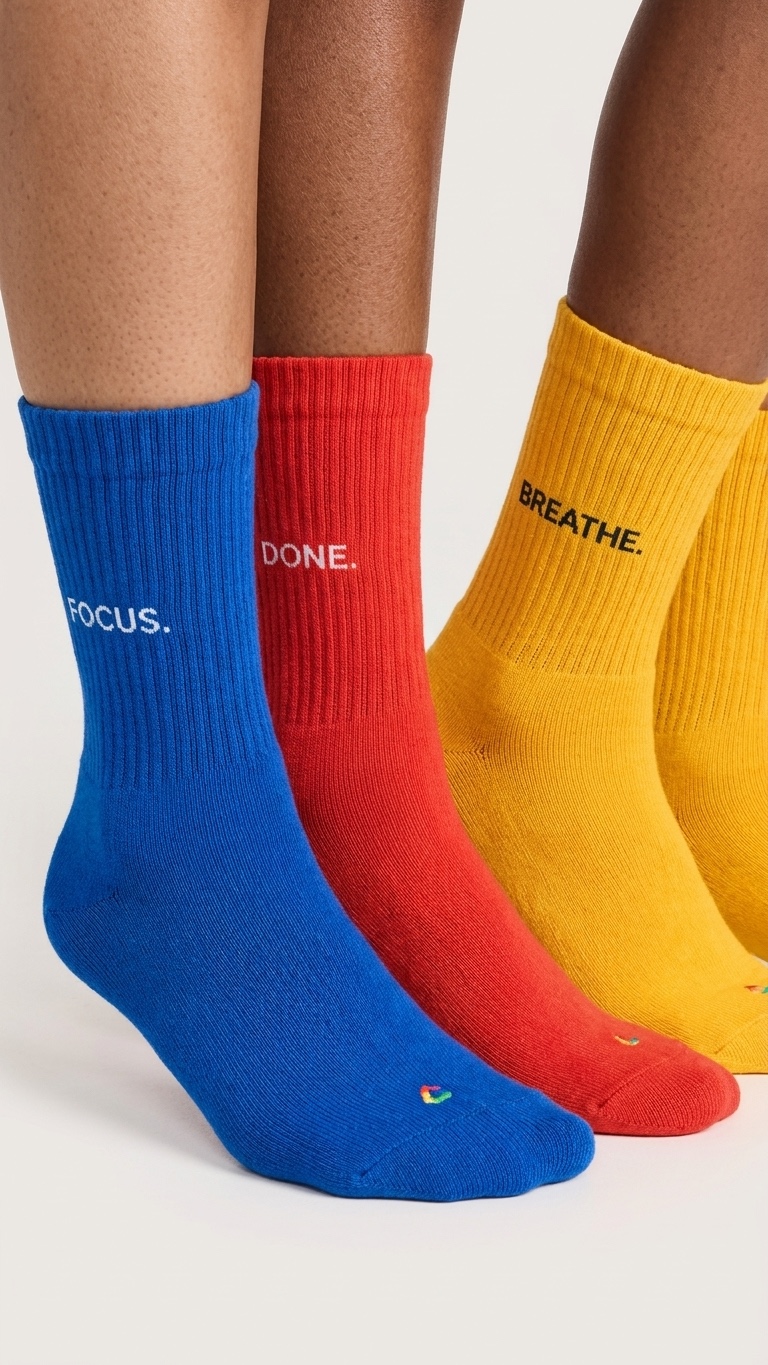 Editorial product visualisation of Clarity Focus Socks
